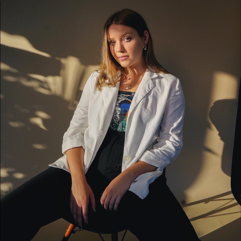 White Linen Blazer